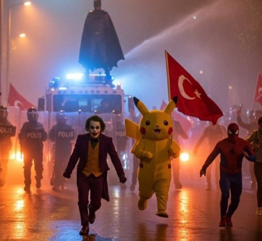 Viral, Kehadiran Tokoh Superhero Jadi Sorotan ditengah massa Demonstrasi di Turki