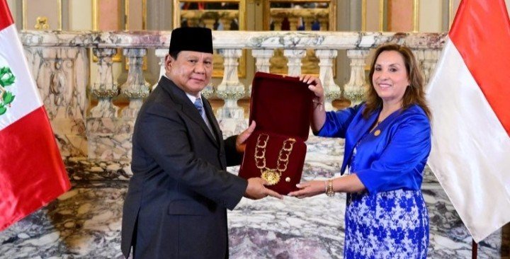 Presiden Prabowo Subianto Terima Penghargaan Grand Cross of the Order of the Sun of Peru