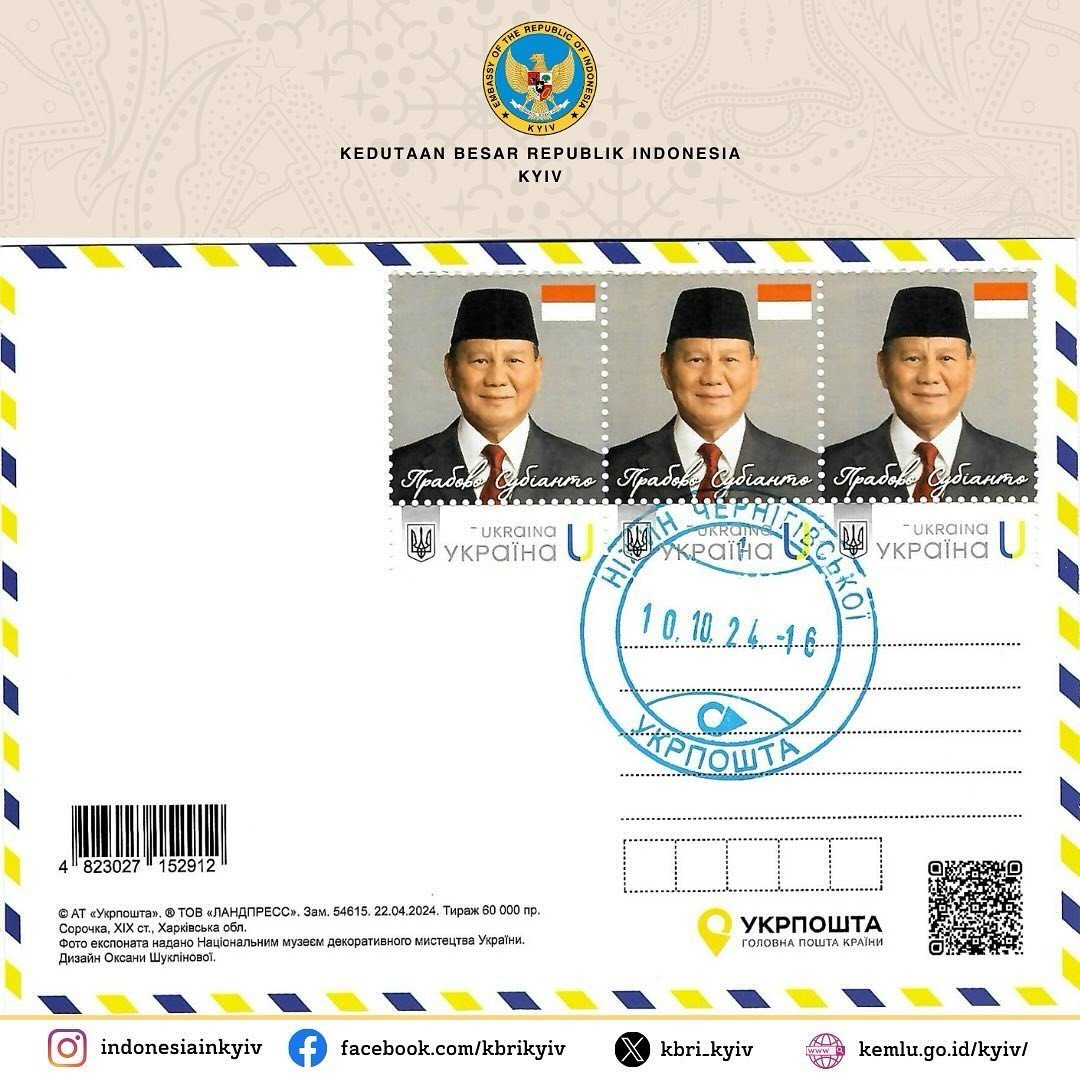 Badan Pos Nasional Ukraina, Merilis Prangko Bergambar Presiden RI ke-8